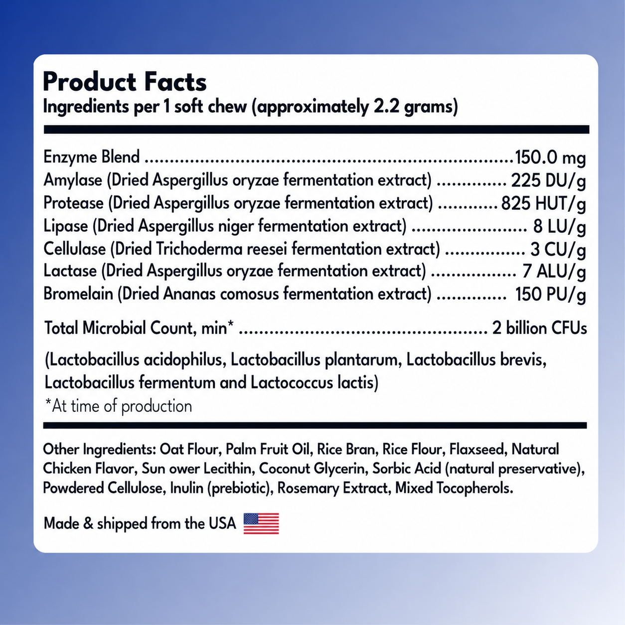 Probiotics & Enzymes for dogs – soft chews for gut health