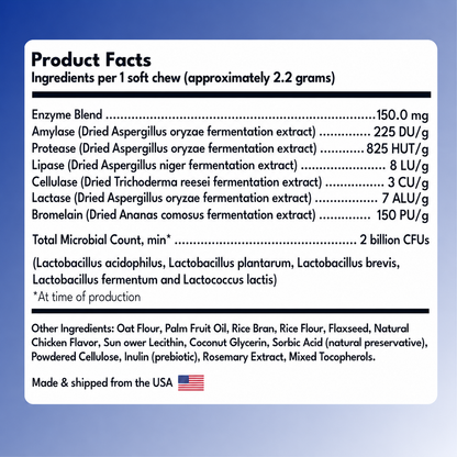 Probiotics & Enzymes for dogs – soft chews for gut health