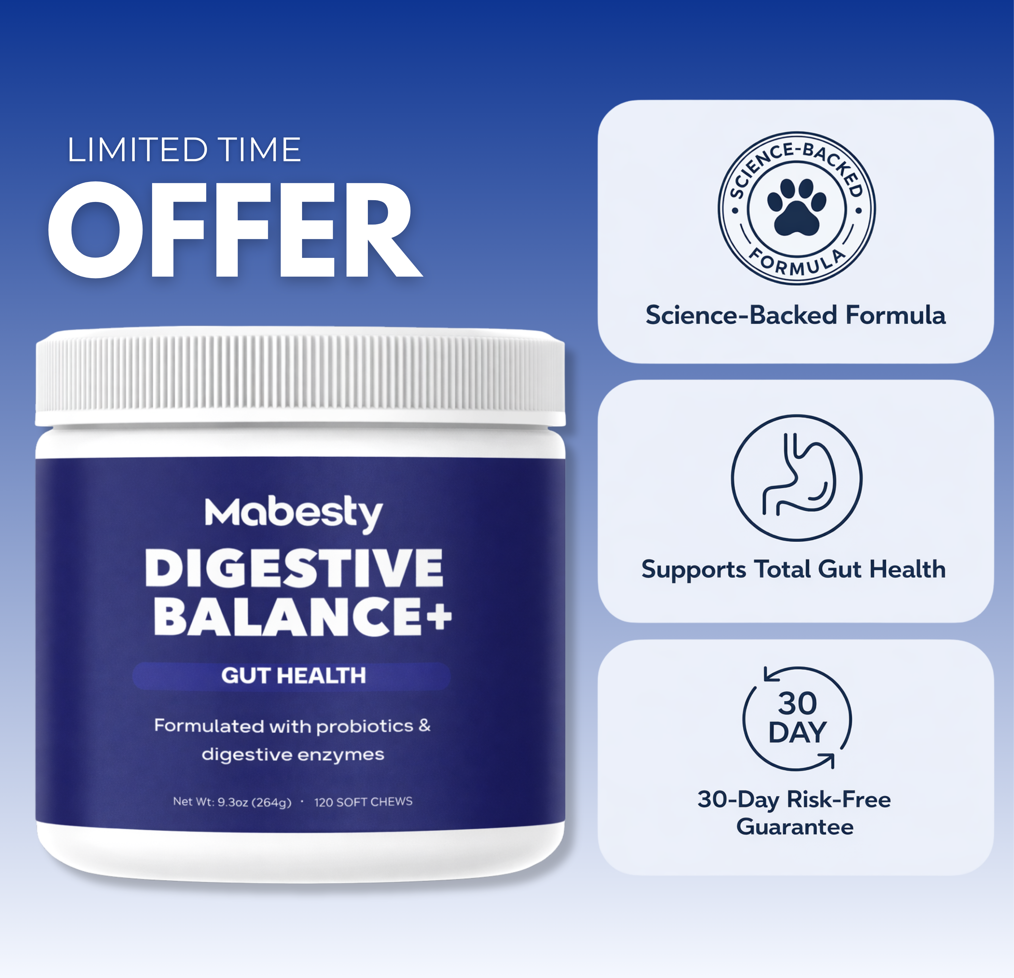 Probiotics & Enzymes for dogs – soft chews for gut health